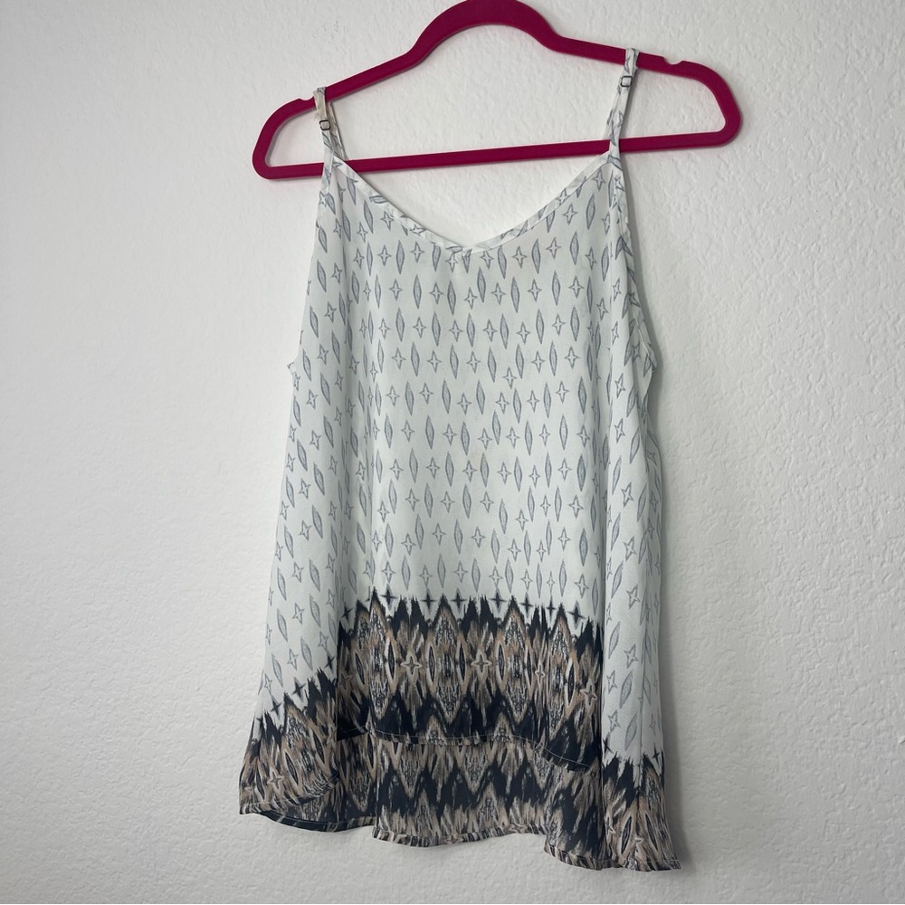 Black Note Fun Design Spaghetti Strap Blouse size Large